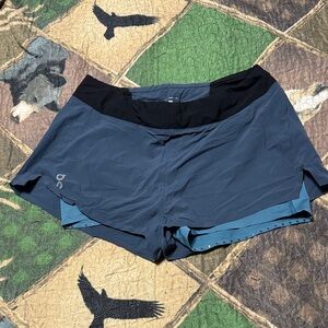 On Running Women's Athletic Shorts in Blue and Black